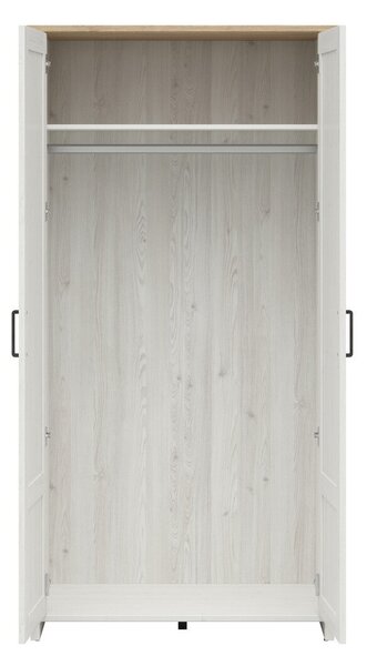 Gardróbszekrény Balmave 111, Laminált forgácslap, 201x102x57cm, Anderson fenyő, Grandson tölgy