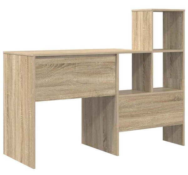 Asztal polcokkal sonoma tölgy 131.5 x 50 x 106.5 cm Faanyag