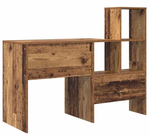 Asztal polcokkal Régi fa 131.5 x 50 x 106.5 cm Faanyag