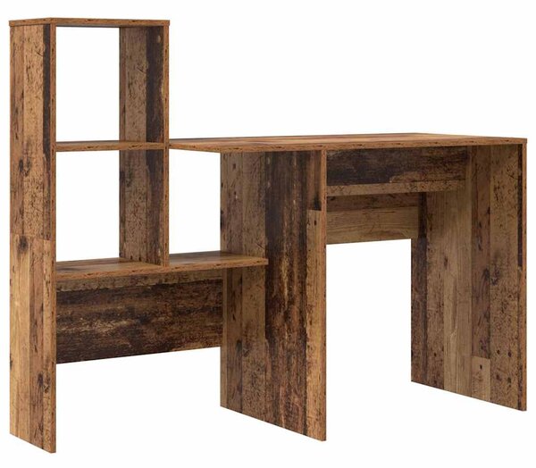 Asztal polcokkal Régi fa 131.5 x 50 x 106.5 cm Faanyag