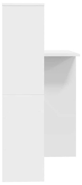 Asztal polcokkal tárolóval Fehér 131.5 x 50 x 106.5 cm Faanyag