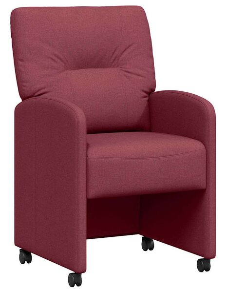 Kerekes Étkező Székek 2 pcs bordó 57 x 67 x 95 cm szövet