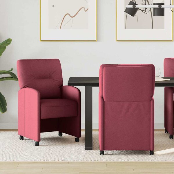 Kerekes Étkező Székek 2 pcs bordó 57 x 67 x 95 cm szövet