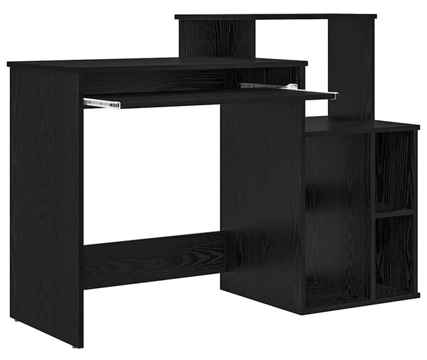 Íróasztal tárolóval Fekete tölgy 120.5 x 44 x 88.5 cm Faanyag