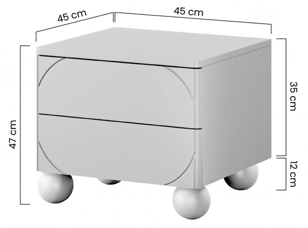Sonatia II kétajtós komód, két rejtett fiókkal - 120 cm - kasmír