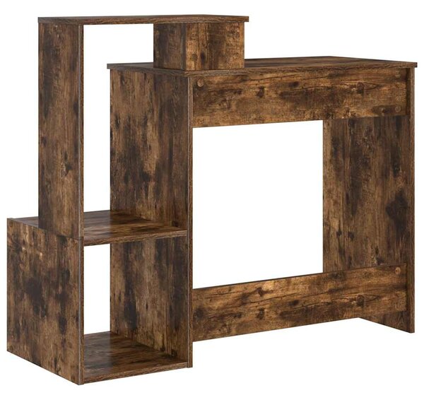 Asztal polcokkal Füstölt tölgy 106 x 40 x 88,5 cm Faanyag