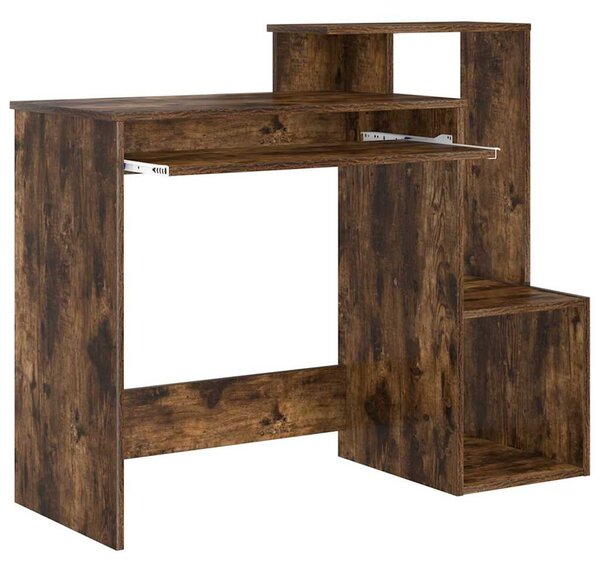 Asztal polcokkal Füstölt tölgy 106 x 40 x 88,5 cm Faanyag