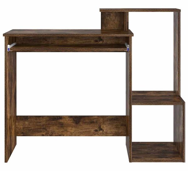Asztal polcokkal Füstölt tölgy 106 x 40 x 88,5 cm Faanyag