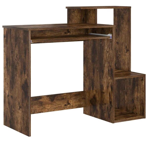 Asztal polcokkal Füstölt tölgy 106 x 40 x 88,5 cm Faanyag