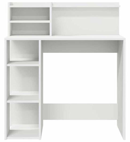Íróasztal tárolóval polcokkal Fehér 90 x 48 x 101.5 cm Faanyag