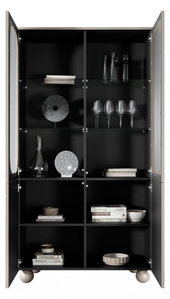 Sonatia II kétajtós vitrin 100 cm - kasmír