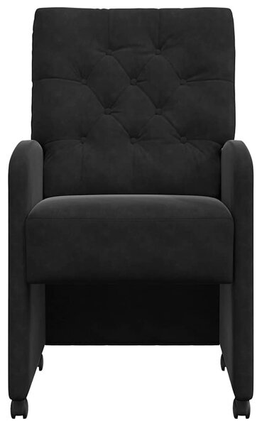 Kerekes Étkező Székek 2 pcs Fekete 58 x 67 x 97 cm Bársony