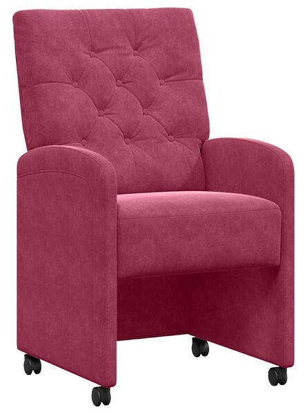 Kerekes Étkező Székek 2 pcs bordó 58 x 67 x 97 cm Bársony