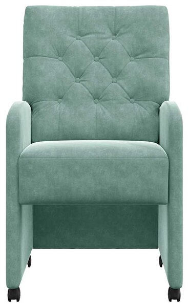 Kerekes Étkező Székek 2 pcs tengerzöld 58 x 67 x 97 cm Bársony