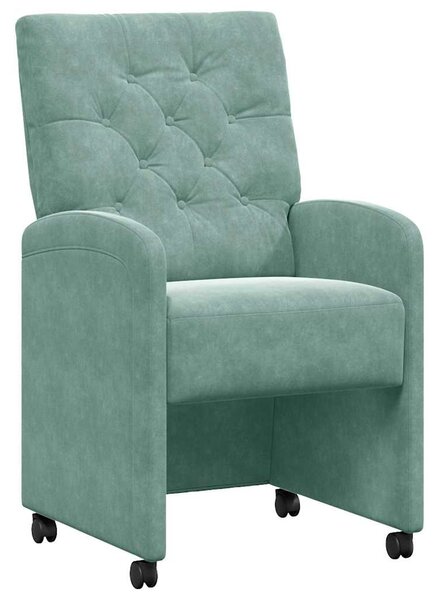 Kerekes Étkező Székek 2 pcs tengerzöld 58 x 67 x 97 cm Bársony