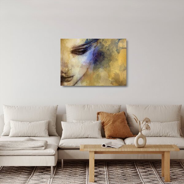 Kép - női portré, rajz (üvegen) (70x50 cm)
