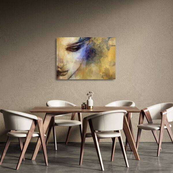 Kép - női portré, rajz (üvegen) (70x50 cm)