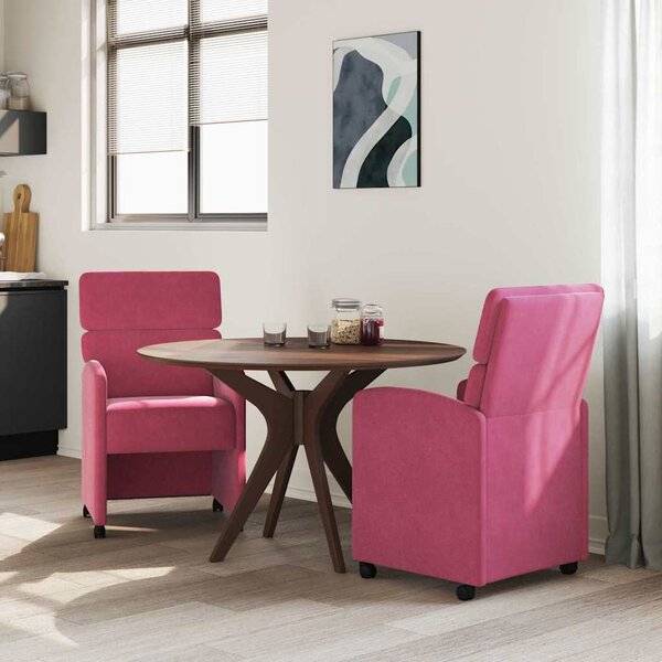 Kerekes Étkező Székek 2 pcs bordó 58 x 65 x 98 cm Bársony