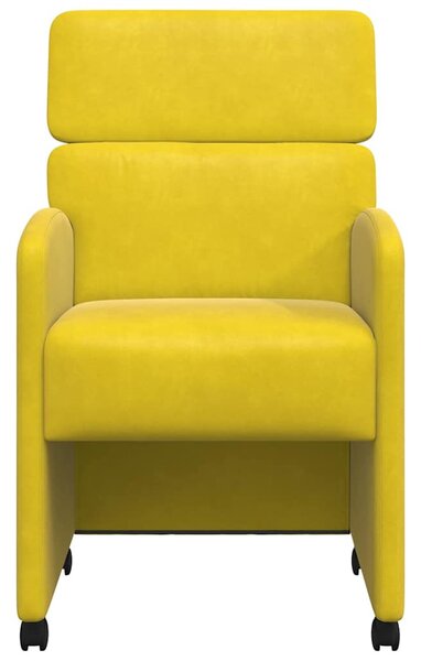 Kerekes Étkező Székek 2 pcs Sárga 58 x 65 x 98 cm Bársony