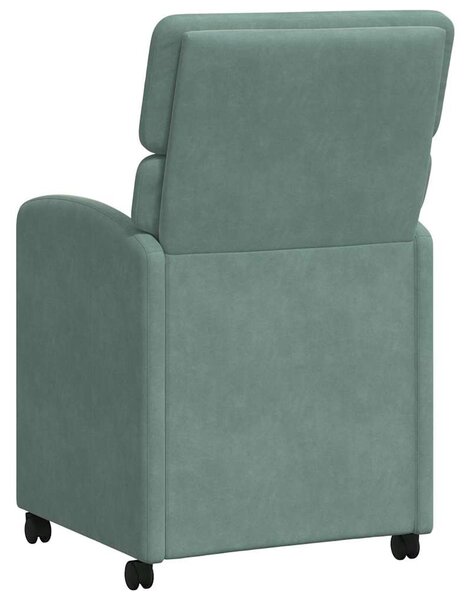 Kerekes Étkező Székek 2 pcs tengerzöld 58 x 65 x 98 cm Bársony