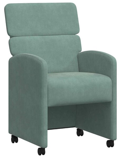 Kerekes Étkező Székek 2 pcs tengerzöld 58 x 65 x 98 cm Bársony
