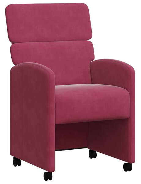 Kerekes Étkező Székek 2 pcs bordó 58 x 65 x 98 cm Bársony