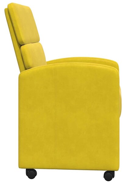 Kerekes Étkező Székek 2 pcs Sárga 58 x 65 x 98 cm Bársony