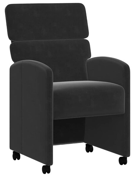 Kerekes Étkező Székek 2 pcs Fekete 58 x 65 x 98 cm Bársony