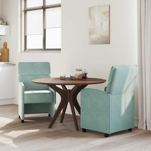 Kerekes Étkező Székek 2 pcs tengerzöld 58 x 65 x 98 cm Bársony