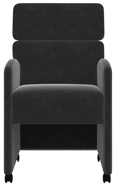 Kerekes Étkező Székek 2 pcs Fekete 58 x 65 x 98 cm Bársony