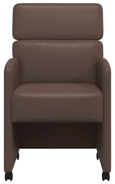 Kerekes Étkező Székek 2 pcs Barna 58 x 65 x 98 cm Műbőr
