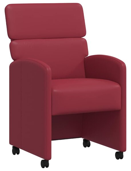 Kerekes Étkező Székek 2 pcs bordó 58 x 65 x 98 cm Műbőr