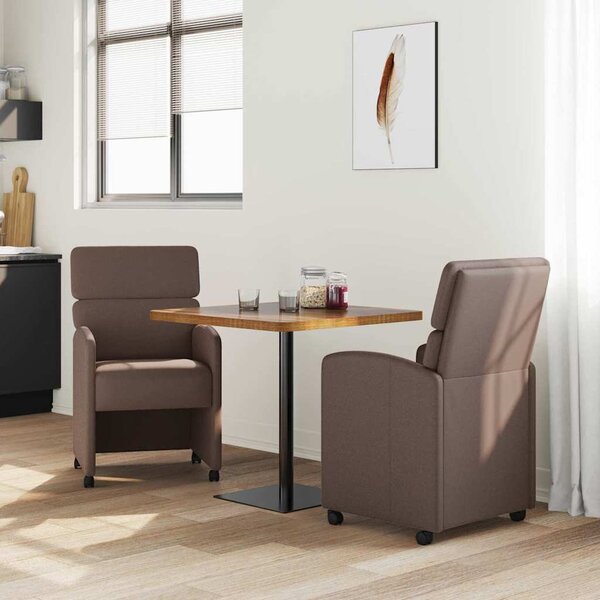 Kerekes Étkező Székek 2 pcs Barna 58 x 65 x 98 cm Műbőr