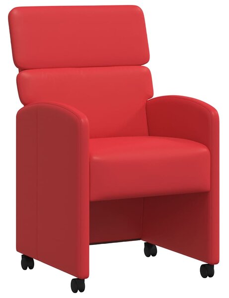 Kerekes Étkező Székek 2 pcs Piros 58 x 65 x 98 cm Műbőr