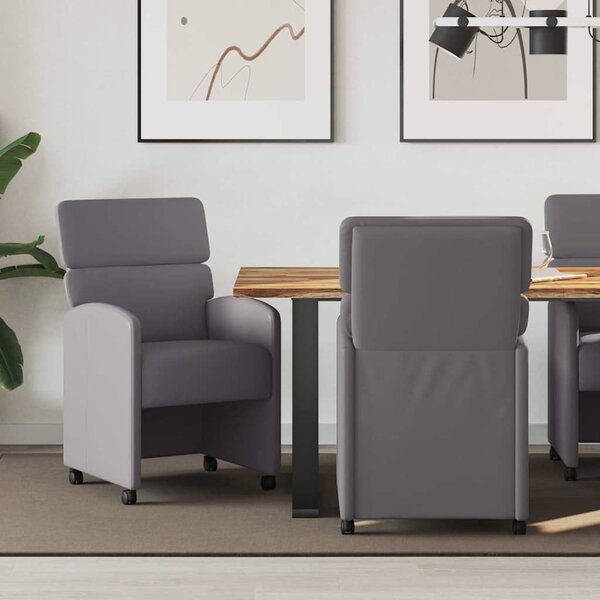 Kerekes Étkező Székek 2 pcs Szürke 58 x 65 x 98 cm Műbőr