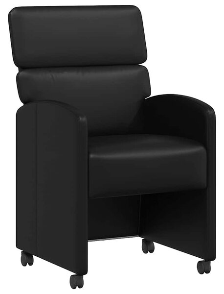 Kerekes Étkező Székek 2 pcs Fekete 58 x 65 x 98 cm Műbőr