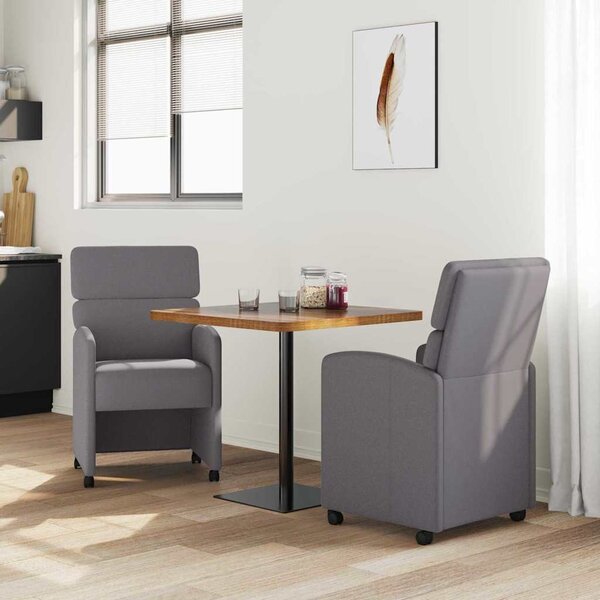 Kerekes Étkező Székek 2 pcs Szürke 58 x 65 x 98 cm Műbőr