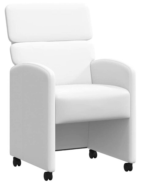 Kerekes Étkező Székek 2 pcs Fehér 58 x 65 x 98 cm Műbőr