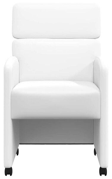 Kerekes Étkező Székek 2 pcs Fehér 58 x 65 x 98 cm Műbőr