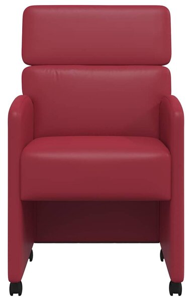 Kerekes Étkező Székek 2 pcs bordó 58 x 65 x 98 cm Műbőr