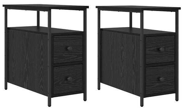 Éjjeliszekrény 2 db Musta tammi 30 x 60 x 60 cm Szerelt fa