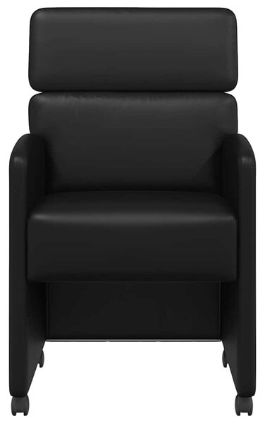 Kerekes Étkező Székek 2 pcs Fekete 58 x 65 x 98 cm Műbőr