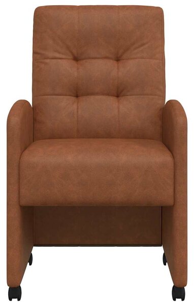 Kerekes Étkező Székek 2 pcs Barna 58 x 67 x 97 cm Műbőr
