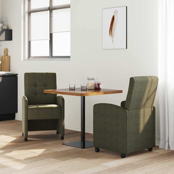 Kerekes Étkező Székek 2 pcs Katonai zöld 58 x 67 x 97 cm