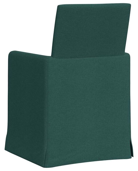 Étkező Székek 2 pcs Sötétzöld 57 x 67 x 95 cm szövet