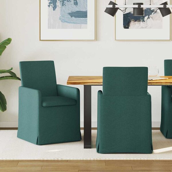 Étkező Székek 2 pcs Sötétzöld 57 x 67 x 95 cm szövet