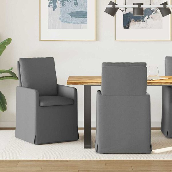 VidaXL Étkező Székek 2 pcs Sötétszürke 57 x 67 x 98 cm szövet