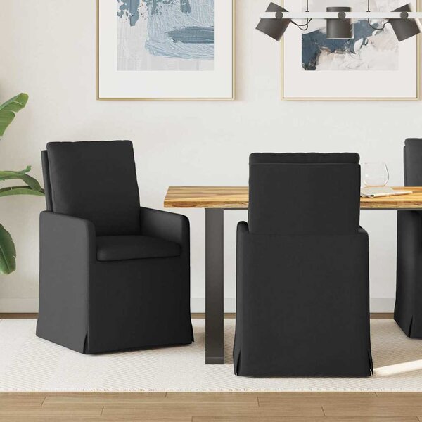 Étkező Székek 2 pcs Fekete 57 x 67 x 98 cm szövet