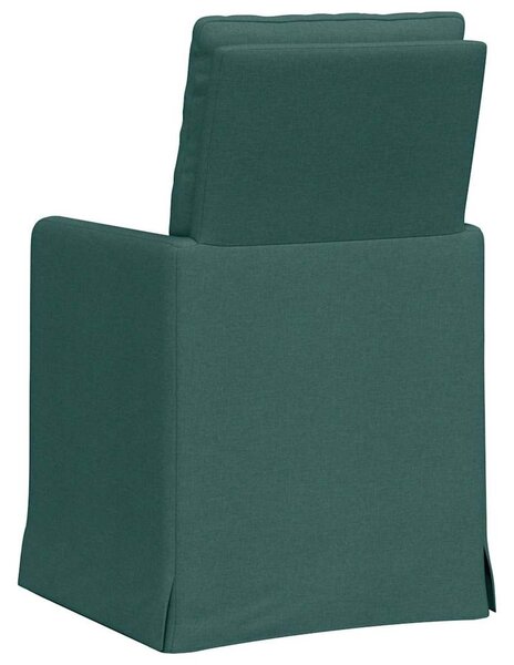 Étkező Székek 2 pcs Sötétzöld 57 x 67 x 98 cm szövet