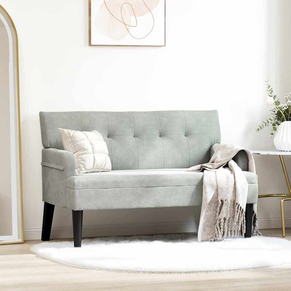 Chesterfield Pad Világosszürke 112 x 65,5 x 75 cm Bársony